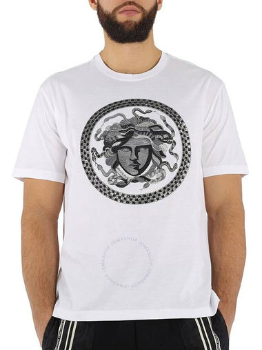 Versace Men's T-Shirt White W Medusa Embroid, Size Large - VERSACE - BALAAN 1