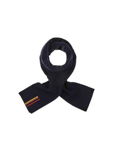 Striped Patch Wool Knit Scarf Navy - PAUL SMITH - BALAAN 1