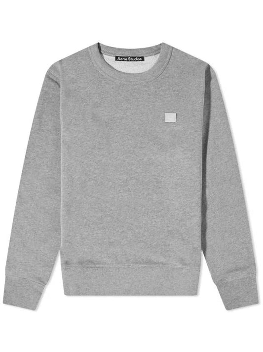 Face Logo Patch Cotton Sweatshirt Grey - ACNE STUDIOS - BALAAN 2