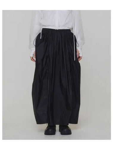 AMOMENTO LAYERED SHIRRING SKIRT BLACK - ANDTHEOTHER - BALAAN 1