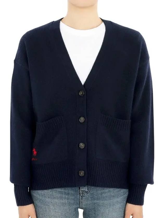 Logo embroidery cardigan 211914536 - POLO RALPH LAUREN - BALAAN 3