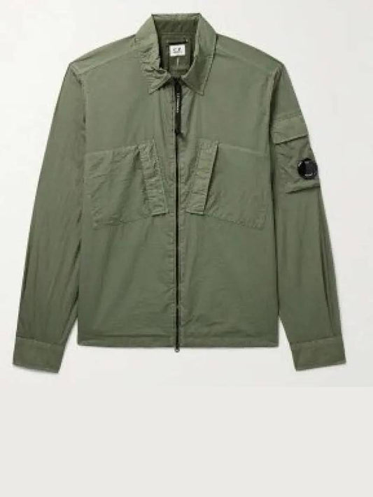 Taylon L Zipped Long Sleeve Shirt Green - CP COMPANY - BALAAN 2