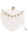 Heart Mini Chain Coin Purse White - CHANEL - BALAAN 5