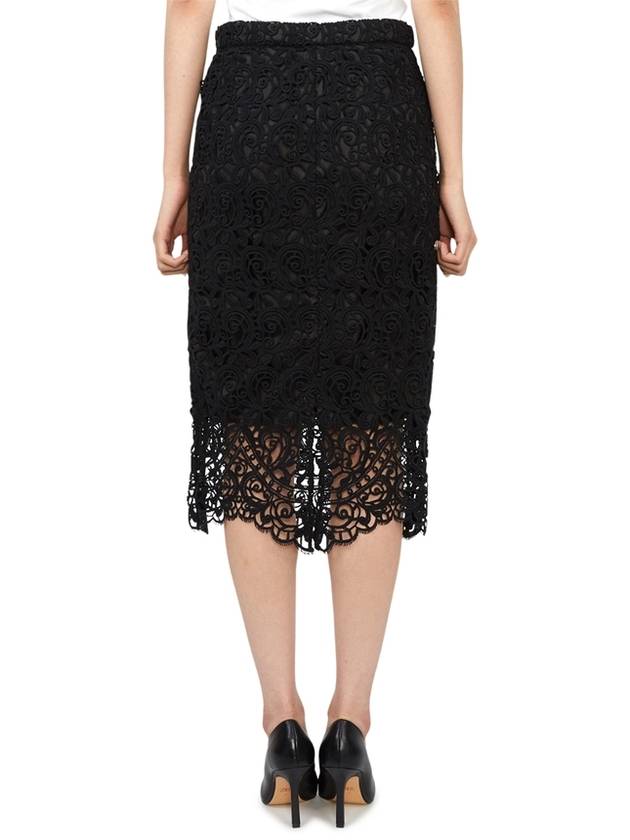 Women's Macrame Lace Pencil Skirt Black - BURBERRY - BALAAN 7