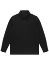 Men's Linen Twill Outerwear Shirt Black - SOLEW - BALAAN 2