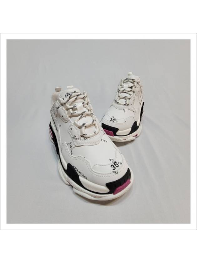 Triple S All Over Logo Low Top Sneakers Pink White - BALENCIAGA - BALAAN 10