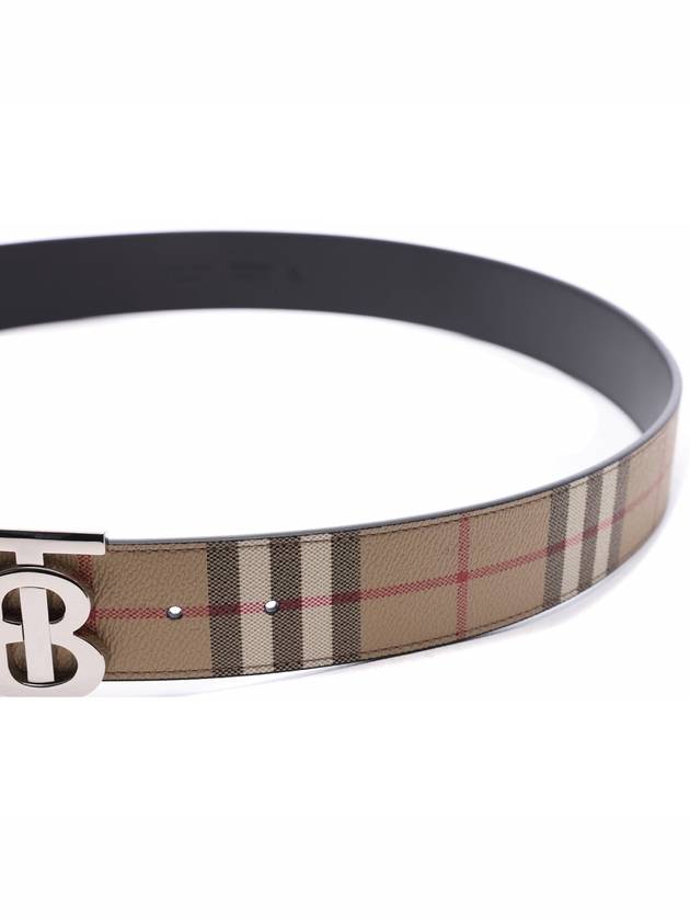 Check Reversible Wide TB Leather Belt Beige - BURBERRY - BALAAN 6