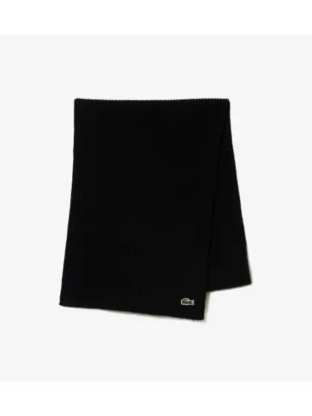 Wool lip tissue muffler black - LACOSTE - BALAAN 1