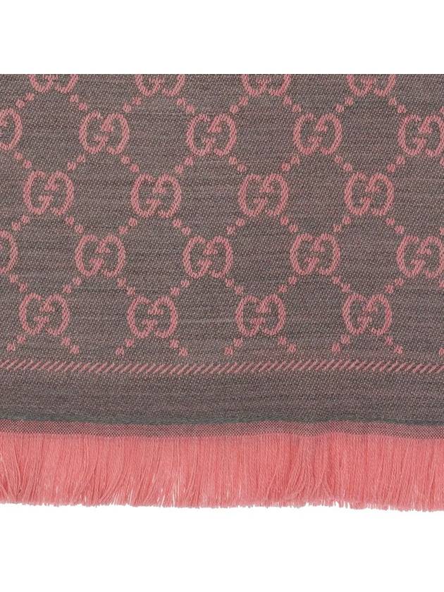 GG Jacquard Pattern Knit Muffler Graphite Pink - GUCCI - BALAAN 3