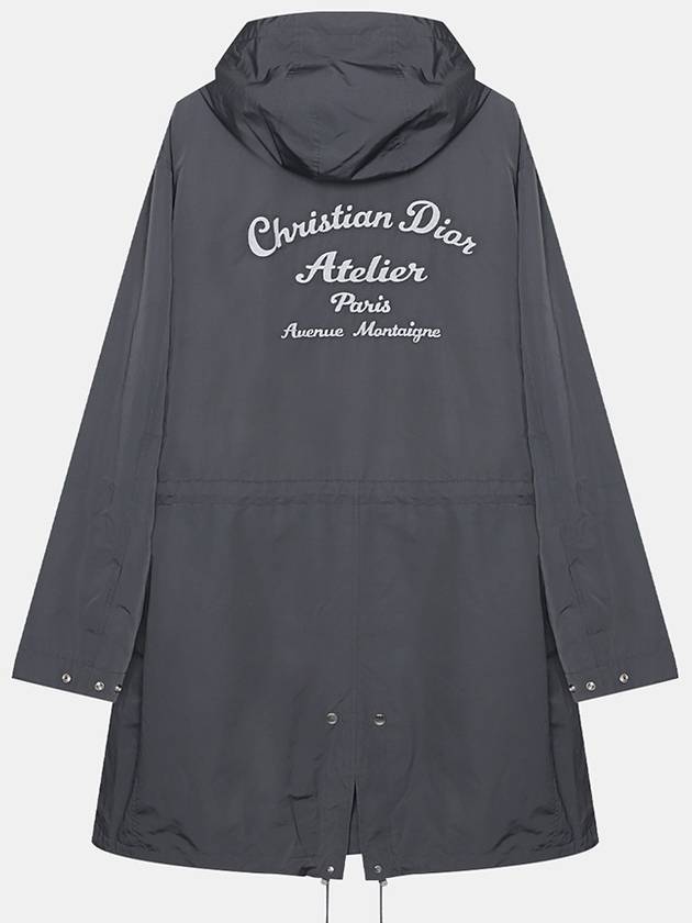 Homme Atelier Back Logo Hooded Parka Grey - DIOR - BALAAN 4