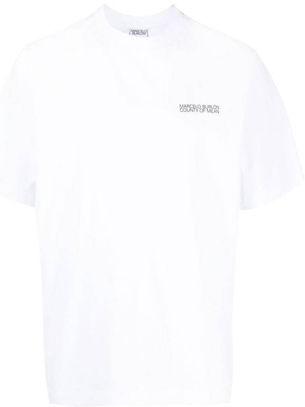 Cross Back Printing Short Sleeve T-Shirt White - MARCELO BURLON - BALAAN 2