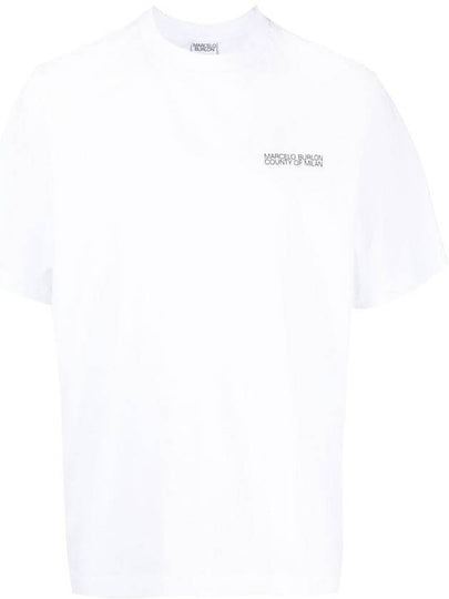 Cross Back Printing Short Sleeve T-Shirt White - MARCELO BURLON - BALAAN 2