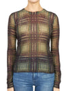 Studio Women's Simona Check Knit Top Green - MAX MARA - BALAAN.