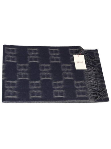 B Chain Monogram Muffler Navy - BALLY - BALAAN 1