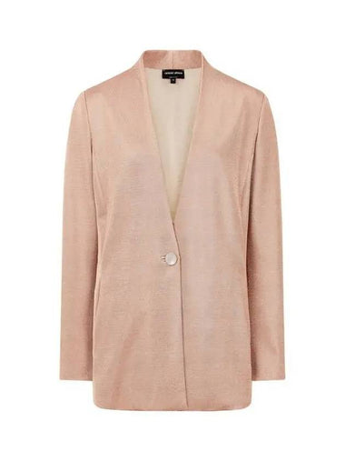 Women s One Button Metallic Knit Jacket Rose Gold - GIORGIO ARMANI - BALAAN 1