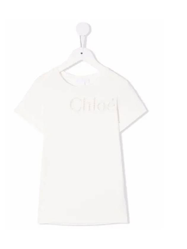 Kids Logo Embroidered T Shirt White C15D46 117 - CHLOE - BALAAN 1