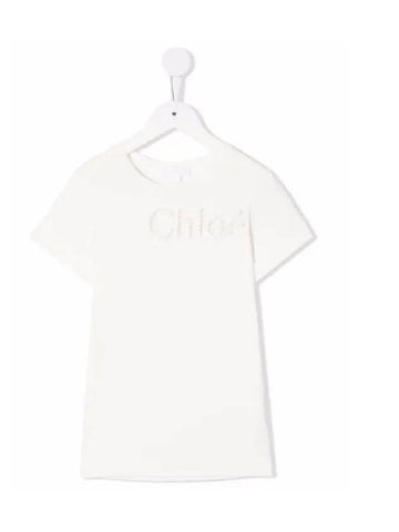 Kids Women Logo Embroidery T Shirt White C15D46 117 - CHLOE - BALAAN 1