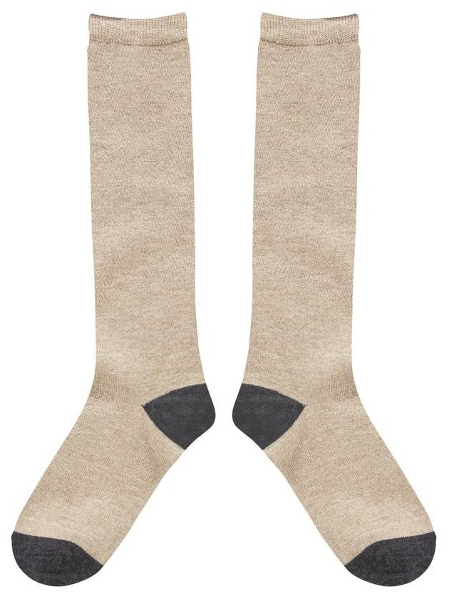 Wool blend knee socks beige - BUTTONPLAY - BALAAN 1