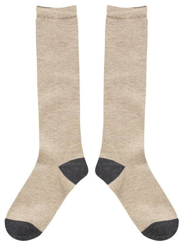 Wool blend knee socks beige - BUTTONPLAY - BALAAN 1