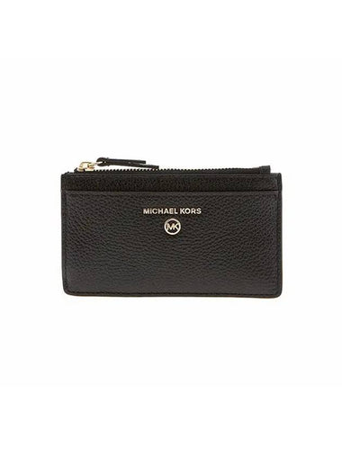 Small Pebbled Leather Card Wallet Black - MICHAEL KORS - BALAAN 1