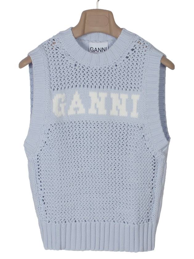 Cotton Rope Vest Poder Blue - GANNI - BALAAN 2