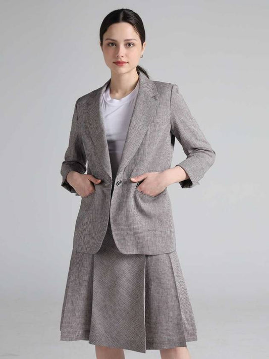 Three Tone Linen Pleated Skirt Grey - RS9SEOUL - BALAAN 2