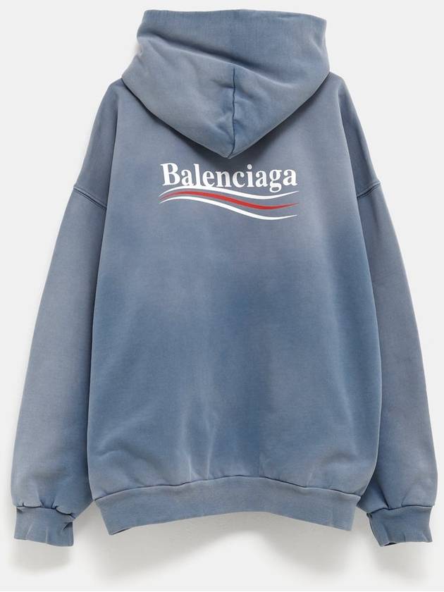 Logo Print Medium Fit Hoodie Fade Blue - BALENCIAGA - BALAAN 3