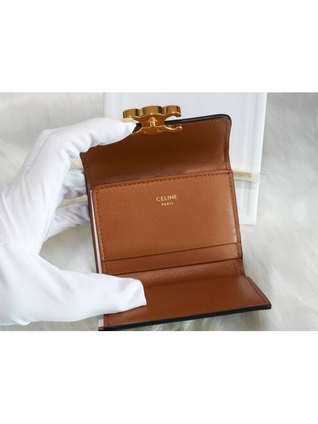 Triomphe Compact Coin Card Wallet Tan - CELINE - BALAAN 8