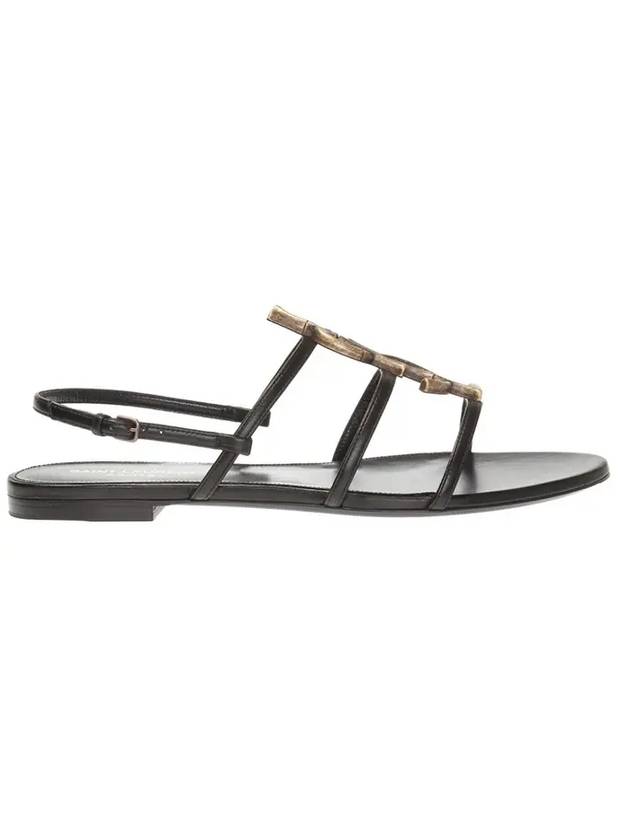 Cassandra Flat Sandals Black - SAINT LAURENT - BALAAN 1