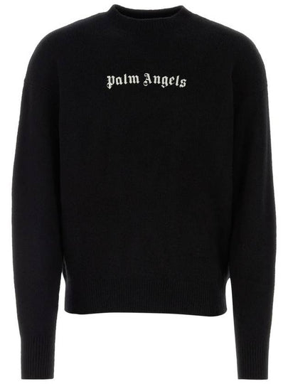 Embroidered Logo Knit Top Black - PALM ANGELS - BALAAN 2