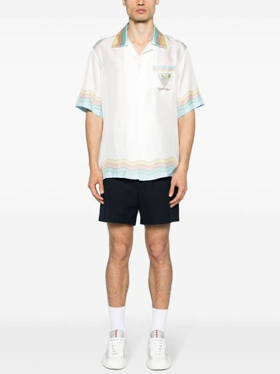 CASABLANCA CUBAN COLLAR SHORT SLEEVE SHIRT - CASABLANCA - BALAAN 2