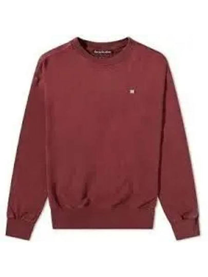 Face Logo Patch Crew Neck Sweatshirt Wine Red - ACNE STUDIOS - BALAAN 2