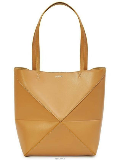 Puzzle Fold Medium Shiny Calfskin Tote Bag Brown - LOEWE - BALAAN 2