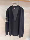 Men's Sustainable Classic Diagonal Wool Cardigan Black - THOM BROWNE - BALAAN 8