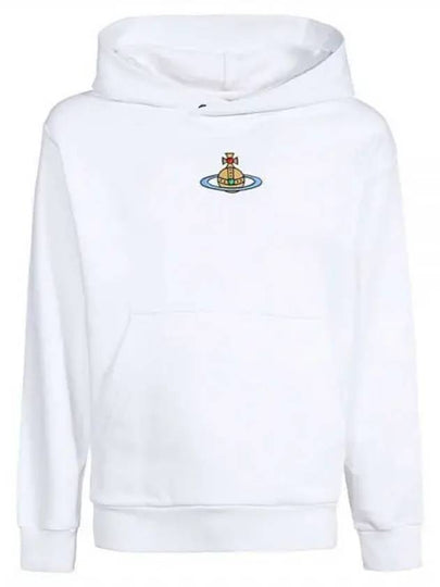 Embroidered ORB Logo Cotton Hoodie White - VIVIENNE WESTWOOD - BALAAN 2