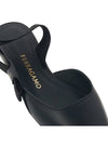 Leather Slingback Flat Black - SALVATORE FERRAGAMO - BALAAN 9