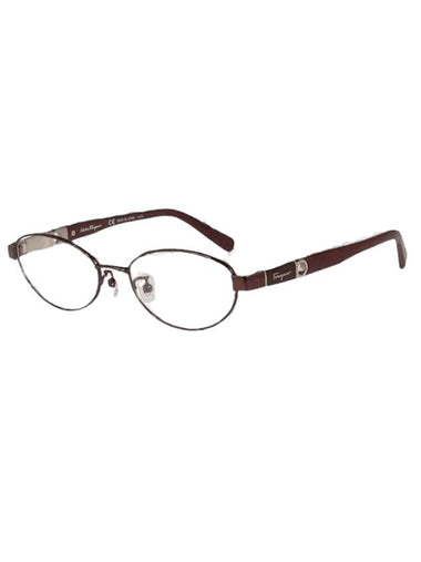 EyewearOval Titanium Eyeglasses Brown - SALVATORE FERRAGAMO - BALAAN 1