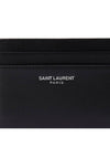Smooth Leather Classic Logo Card Wallet Black - SAINT LAURENT - BALAAN 6
