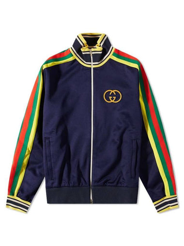 Track Jersey Sweat Zip-up Jacket Blue - GUCCI - BALAAN 1