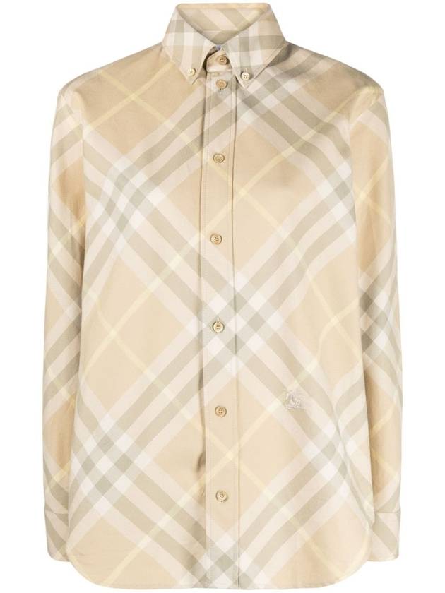 Vintage Check Cotton Long Sleeve Shirt Beige - BURBERRY - BALAAN 2