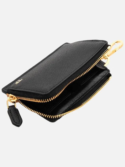 Logo Decorated Leather Card Wallet Black - TOM FORD - BALAAN 2