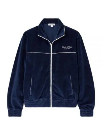 Velour Cotton Track Jacket Navy - SPORTY & RICH - BALAAN 2