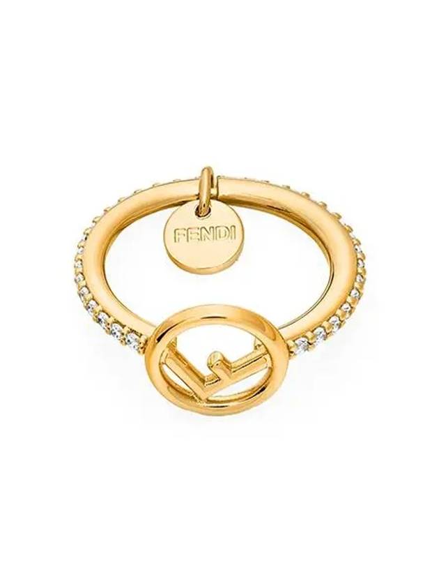 F Logo Crystals Ring Gold - FENDI - BALAAN 4