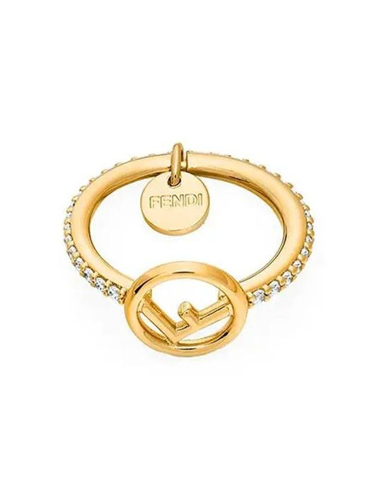 F Logo Crystals Ring Gold - FENDI - BALAAN 2