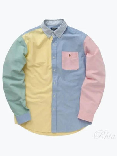 Oxford Color Block Long Sleeve Shirt - POLO RALPH LAUREN - BALAAN 2