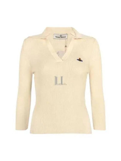 ORB Polo Cashmere Knit Top Ivory - VIVIENNE WESTWOOD - BALAAN 2