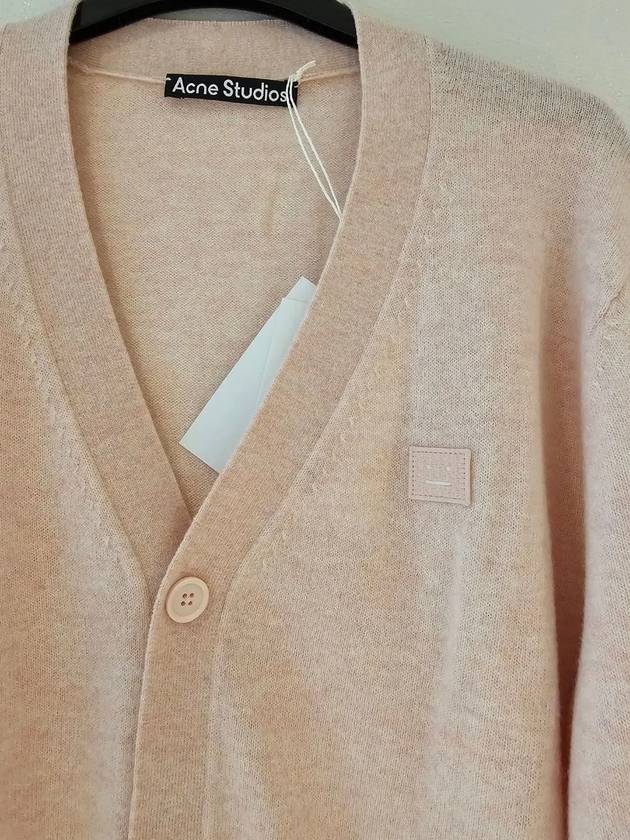 Keve Face Wool V-neck Cardigan Faded Pink Melange - ACNE STUDIOS - BALAAN 5