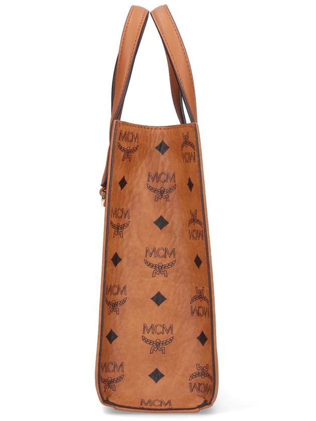 Monogram Print Tote Bag Brown - MCM - BALAAN 6