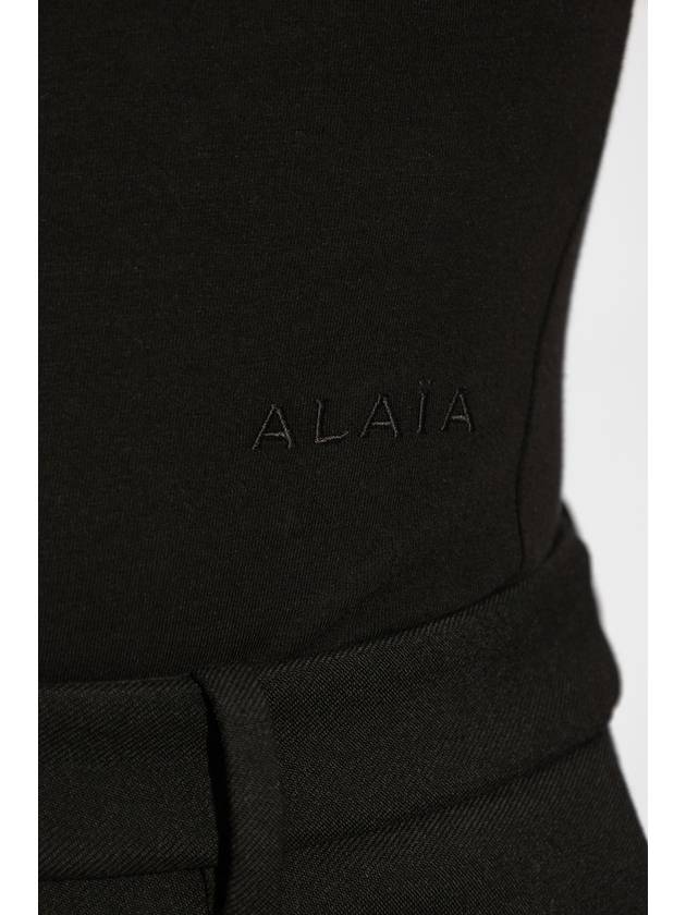 Alaïa Bodysuit With Logo, Women's, Black - ALAIA - BALAAN 5