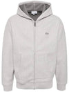 Men's Loose Fit Zip-Up Hooded Jacket Grey - LACOSTE - BALAAN 1